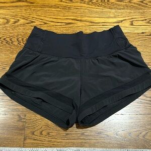 High rise lululemon pace perfect shorts size 8 3" Black